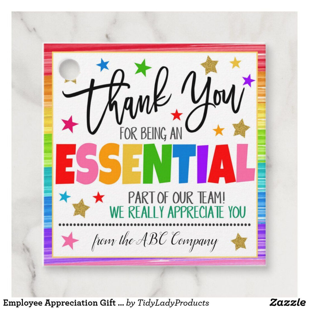 Employee Appreciation Gift Tag Employee Appreciation Gifts 