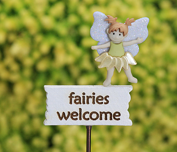 Fairies Welcome Sign Fairy Garden Accessory Handmad