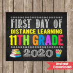 First Day Of 11th Grade Distance Learning Sign JUNIOR Etsy In 2020
