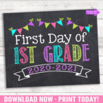 First Day Of 1st Grade 2020 2021 First Grade Photo Prop Etsy