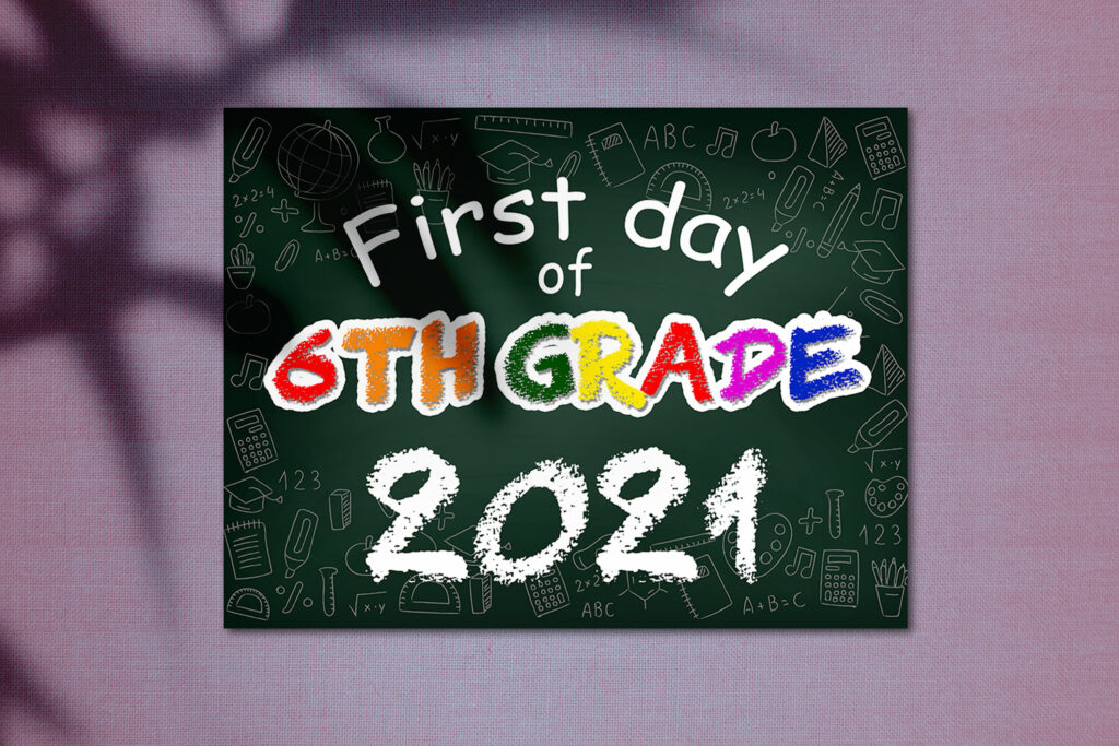 First Day Of 6th Grade 2021 First Day Of School Printable Etsy