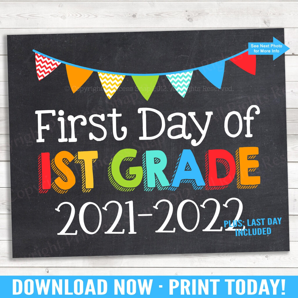 First Day Of First Grade 2021 2022 School Photo Prop Etsy