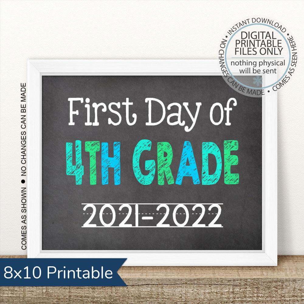 First Day Of Fourth Grade 2021 2022 First Day Of School Etsy