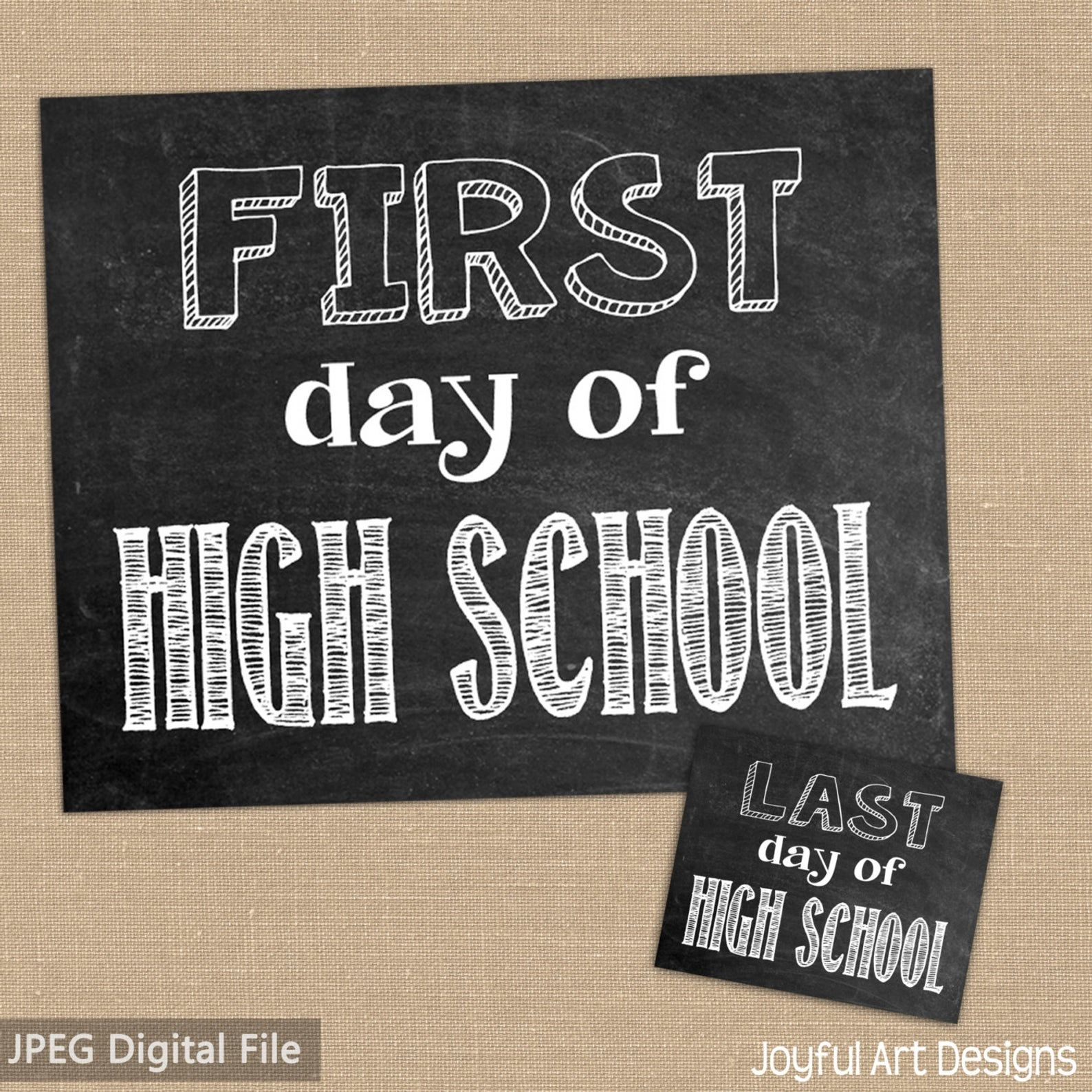 First Day Of High School Chalkboard PRINTABLE Sign 6th Thru Etsy 