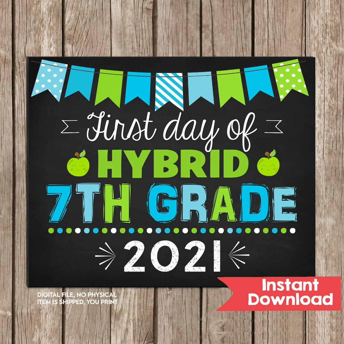 First Day Of Hybrid School Sign Printable
