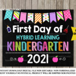 First Day Of Hybrid Learning Kindergarten Sign First Day Of Etsy