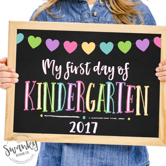 First Day Of Kindergarten Printable First Day School Sign By 