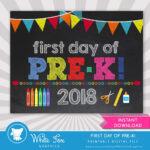 First Day Of Pre K Sign 1st Day Of School Printable First Etsy In