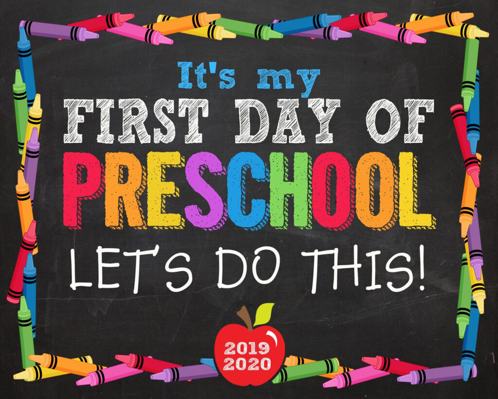 First Day Of Preschool Sign First Day Of Preschool First Day Etsy 