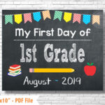 First Day Of School Sign 1st Day Of School Sign 1st Grade Sign First