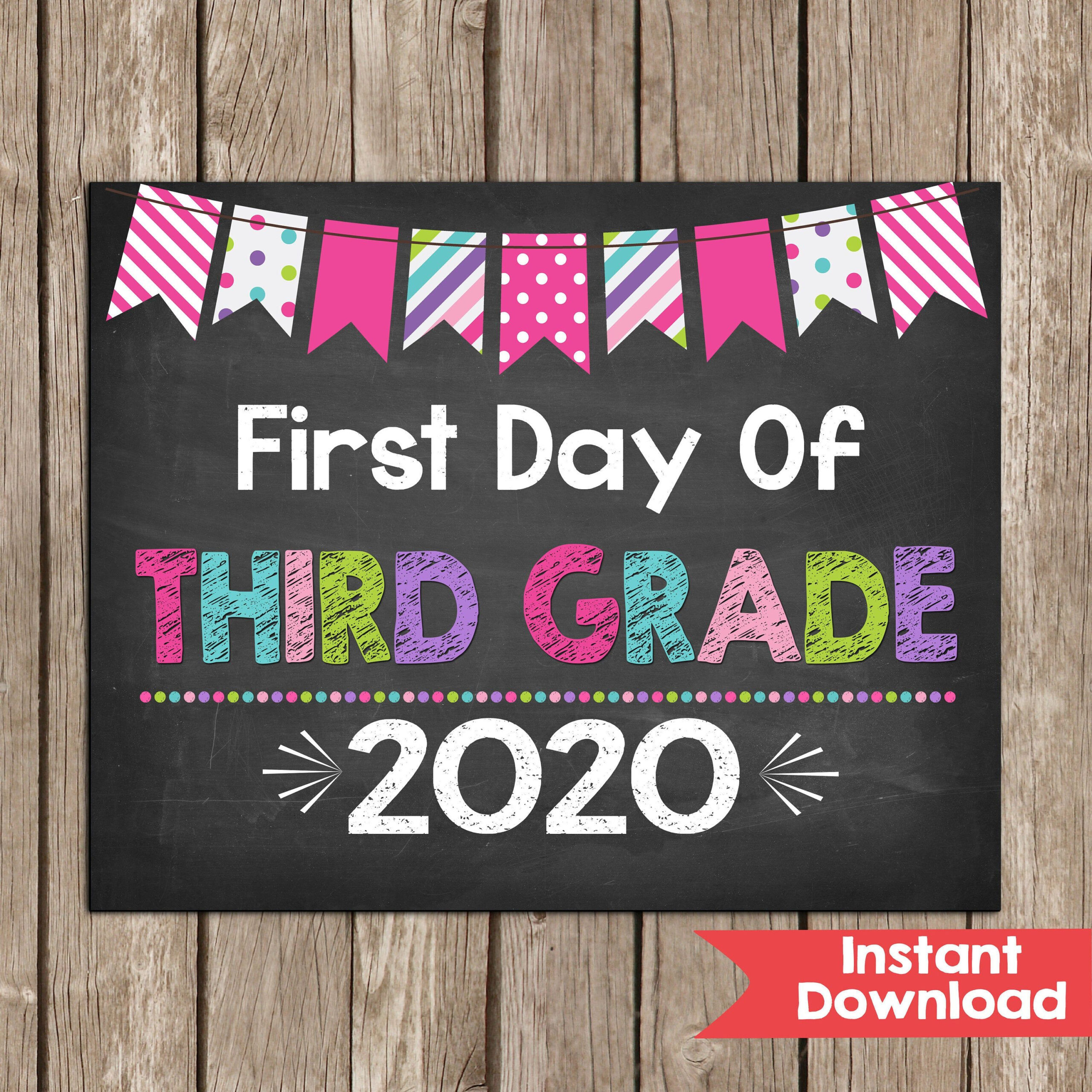 First Day Of Third Grade Sign 8x10 First Day Of 3rd Grade Etsy In