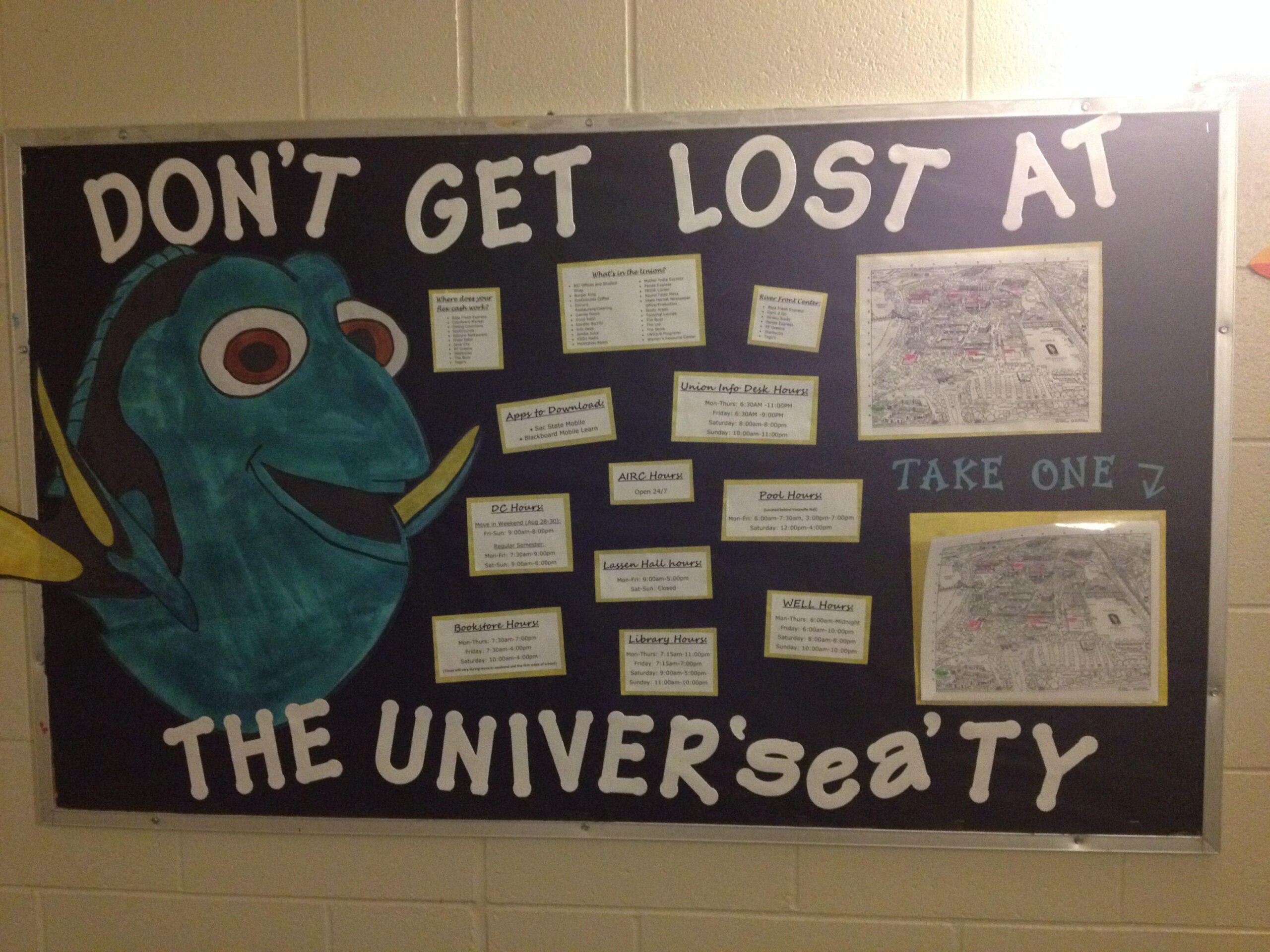 First Semester RA Bulletin Board With Maps And Information Residents 