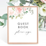 Floral Wedding Guest Book Sign Template Printable Please Sign Our