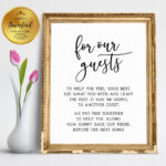 For Our Guests Bathroom Sign Wedding Bathroom Basket Sign Etsy