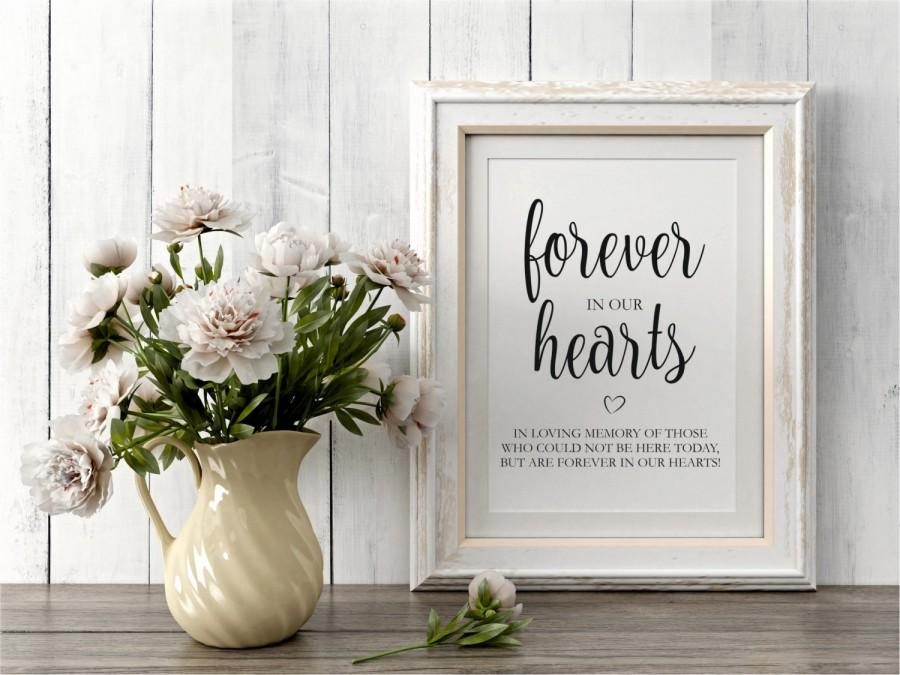 Forever In Our Hearts Sign In Loving Memory Sign Wedding Signs 