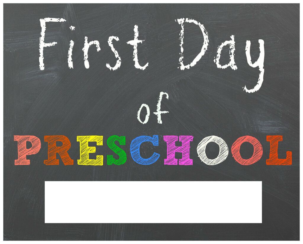 FREE Back To School Printable Chalkboard Signs Kindergarten First Day 
