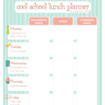 Free Printables The Organized Parent Lunch Planner School Lunch