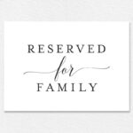 FREE Reserved For Family Printable Card From Bliss Paper Boutique