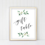 Gift Table Sign Wedding Gift Table Sign Baby Shower Greenery Baby