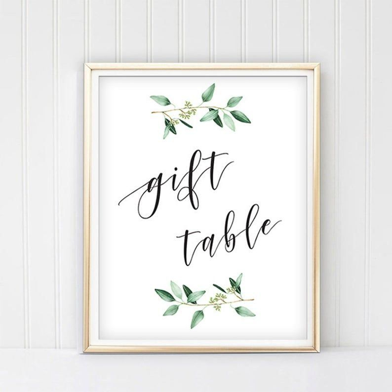 Gift Table Sign Wedding Gift Table Sign Baby Shower Greenery Baby 