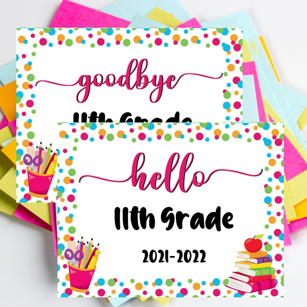 Hello 11th Grade Back To School Printable Sign Junior Year Etsy