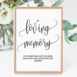 In Loving Memory Sign Memorial Sign In Loving Memory Table Sign