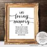 In Loving Memory Sign Wedding Memorial Table Sign Memorial Printable