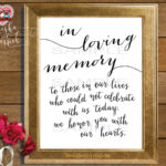 Instant Download Printable In Loving Memory Wedding Memorial Etsy