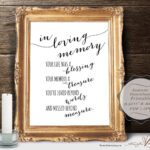 Instant Download Printable In Loving Memory Wedding Memorial Table