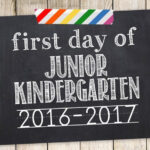 Items Similar To First Day Of Junior Kindergarten White On Chalkboard