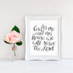 Joshua 24 15 Printable Bible Verse Quote Sign As For Me And My House