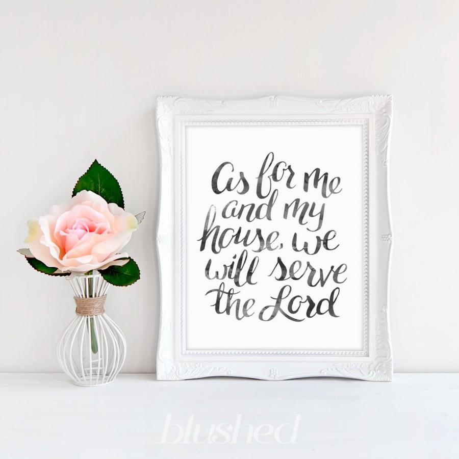 Joshua 24 15 Printable Bible Verse Quote Sign As For Me And My House 