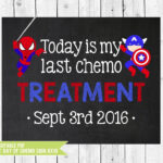 Last Day Of Chemo Treatment Chalkboard Editable Sign 8x10