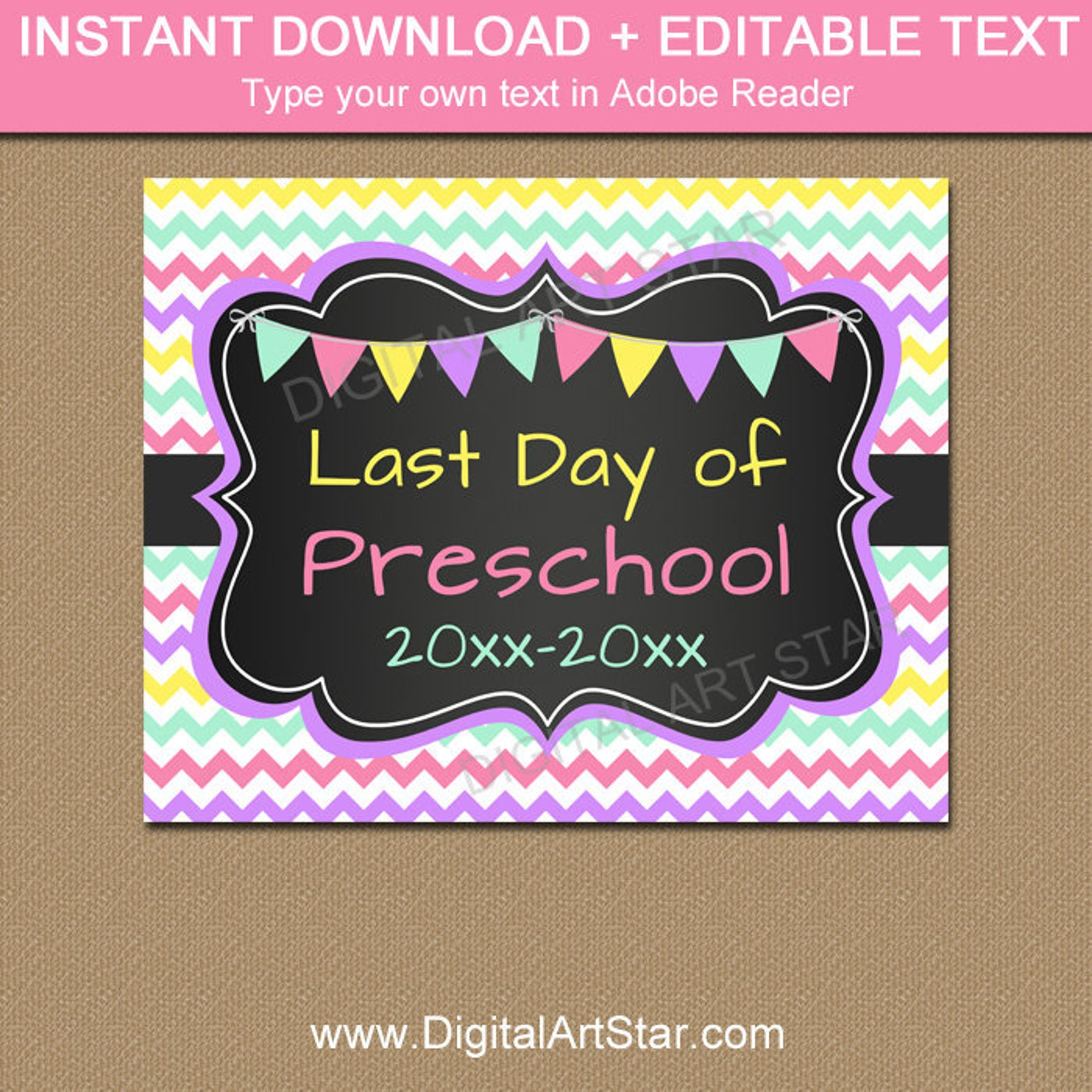 Last Day Of Preschool Sign 2022 Last Day Of Preschool Etsy