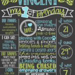 Little Man First Birthday Chalkboard Poster Printable Sign For Birthday