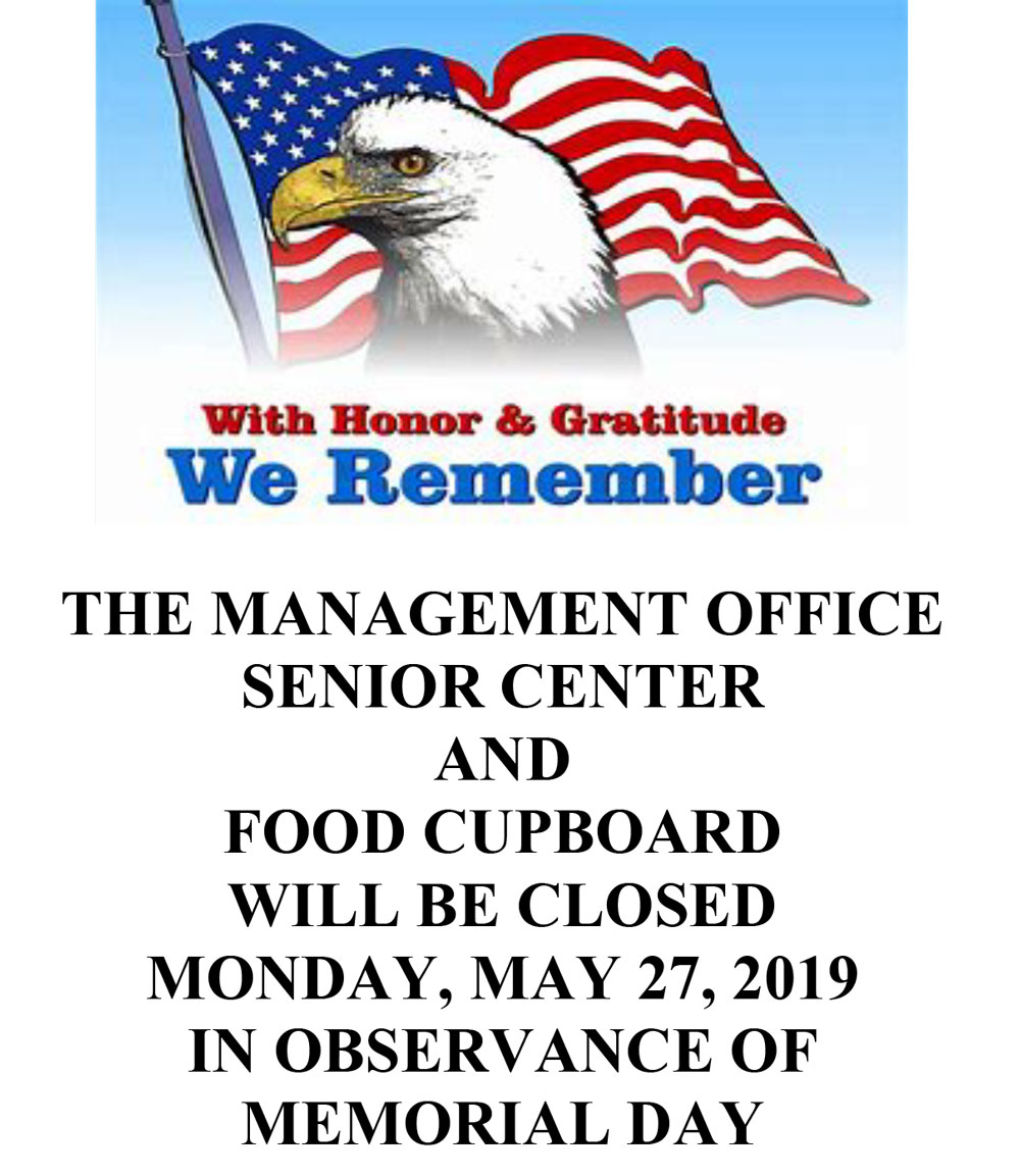 OFFICE CLOSED MEMORIAL DAY click For Details Warminster Heights