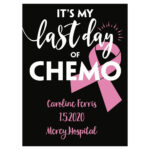 Personalized Last Day Of Chemo Sign Cancer Survivor Party Chemo