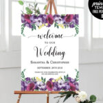 Plum And Purple Wedding Poster Printable Wedding Poster Wedding