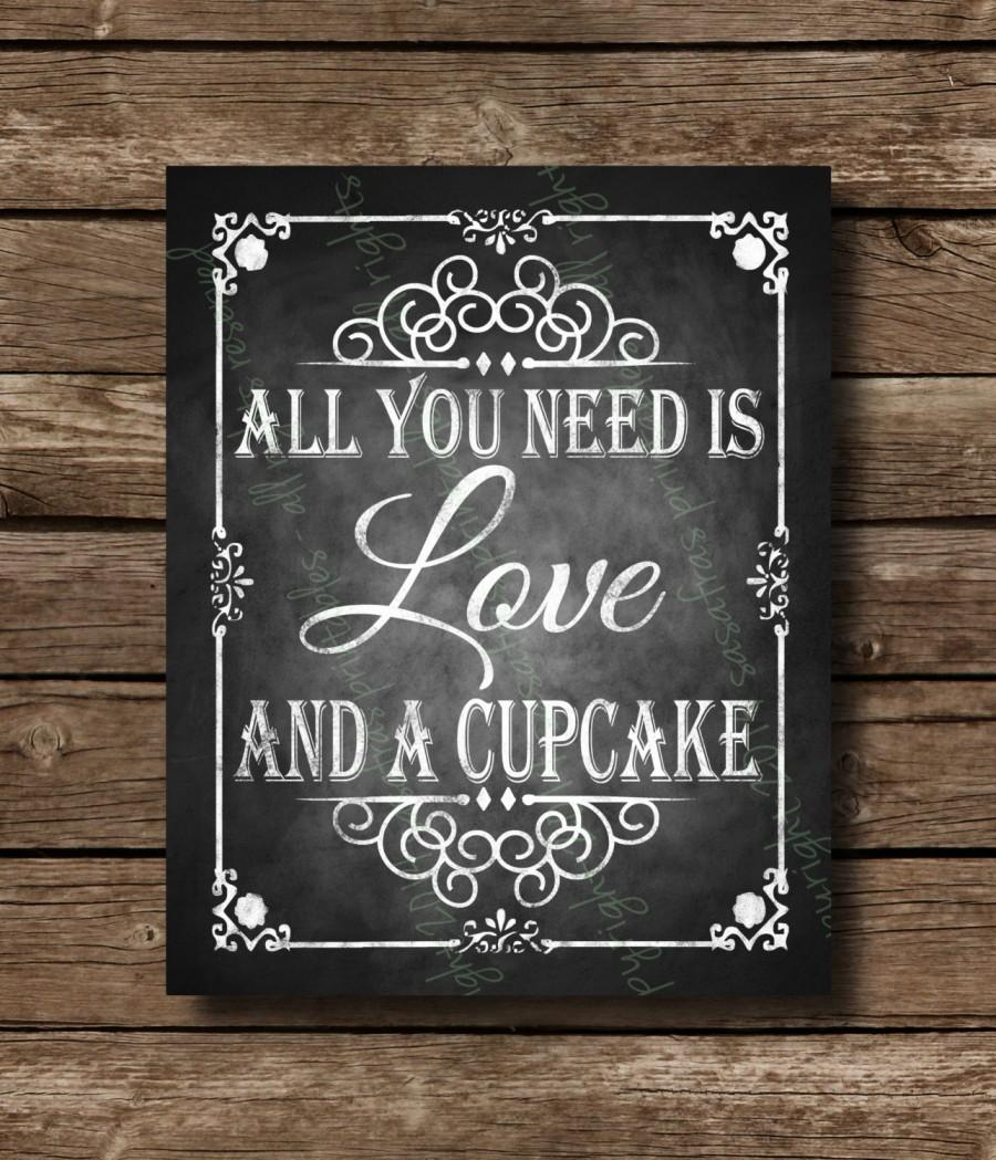 Printable Chalkboard Wedding Cupcake Sign Dessert Bar Wedding 