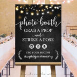 Printable Photo Booth Wedding Sign Large Chalkboard Signs Etsy