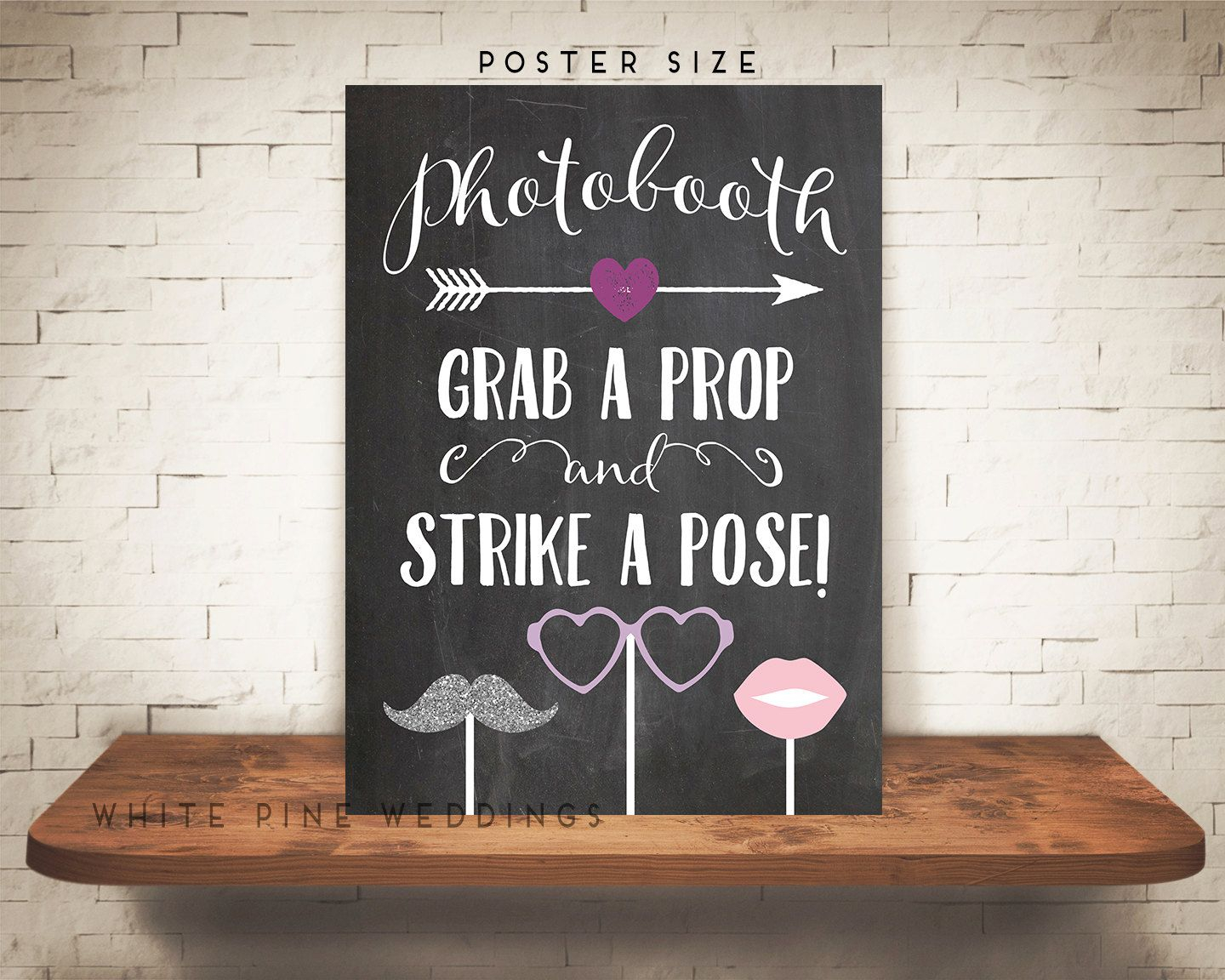 PRINTABLE PHOTOBOOTH Sign Printable Wedding Sign Chalkboard 