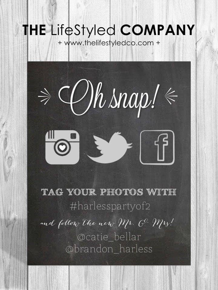 Printable Social Media Wedding Sign By LCODesignandPaperie On Etsy 10 