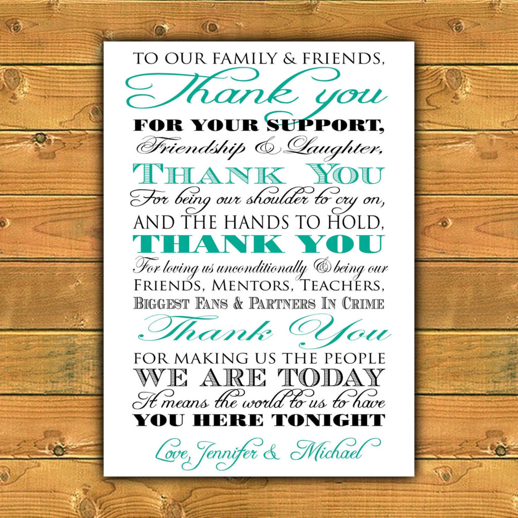 Printable Thank You Wedding Sign