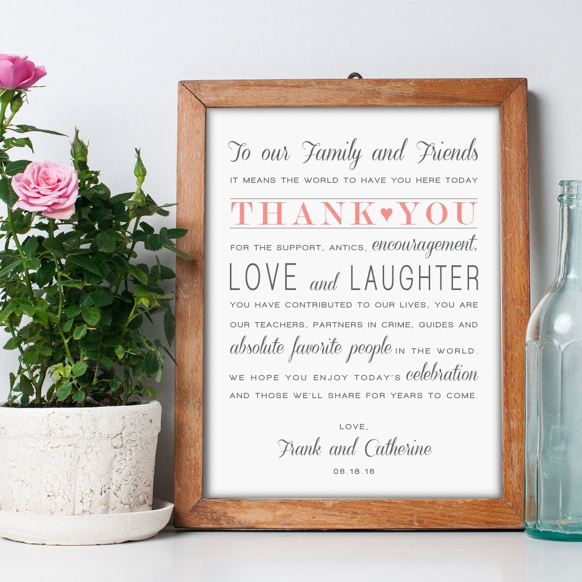 Printable Thank You Wedding Sign Reception Sign Instant