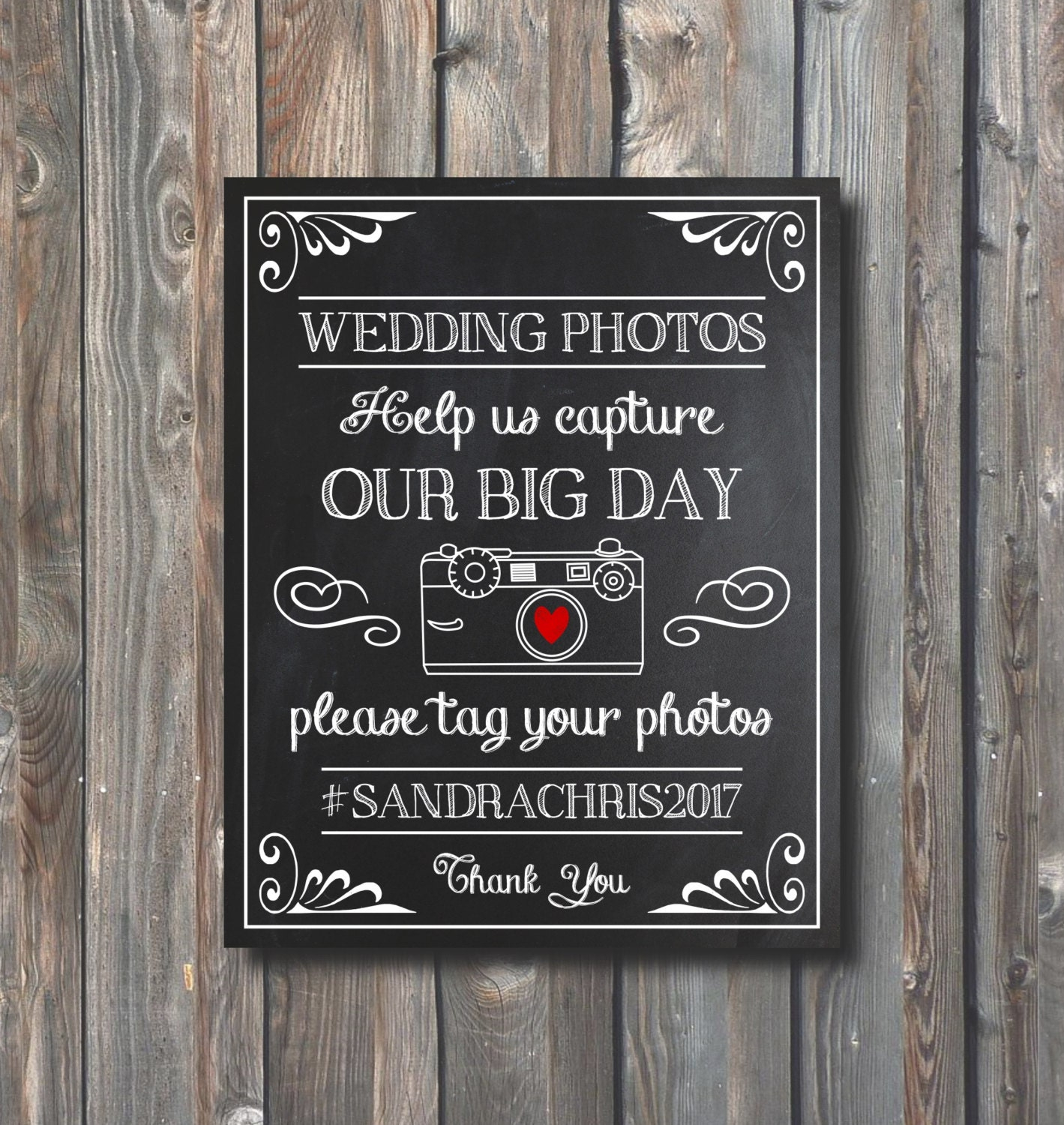 PRINTABLE Wedding Social Media Sign Wedding By HappyFiestaDesign