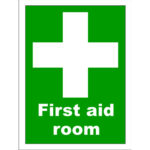 Reliance White Cross First Aid Room 400 X 300mm Vinyl Sign First