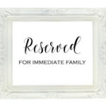 Reserved For Family Sign Reserved Seating Sign Wedding Reception Sign