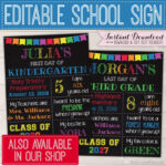 Reusable First Day Of School Sign Printable Back To School Etsy