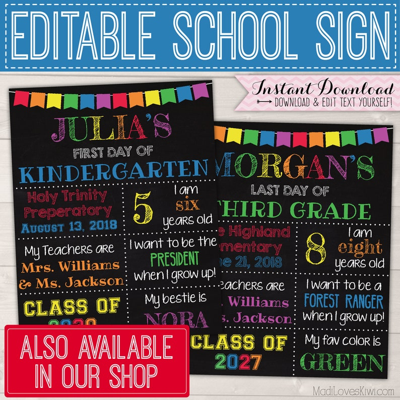 Etsy First Day Of School Printable Signs 2023 FreePrintableSign