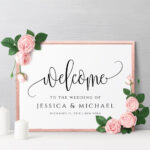 Rustic Wedding Welcome Sign Template Printable Editable Welcome Board